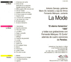 La Mode, todas sus grabaciones con Fernando Márquez 'El Zurdo' además de cuatro canciones de Paraíso